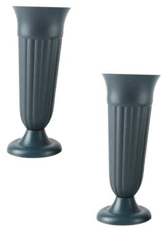 MOTHNUR Vasi a Cono Funerario in Plastica Pp Resistente 2 Pezzi, Fioriere Per Tombe e Giardini Picchetto, Supporto Per Fiori Freschi e Artificiali Da Esterno, Adatti a Cortili e Prati