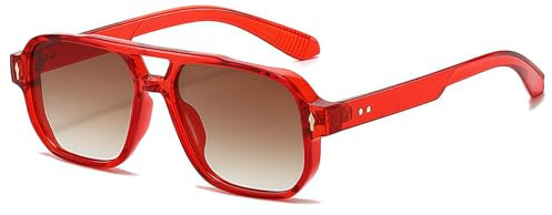 JCTAIFOO Mode Quadratisch Sonnenbrille, Vintage Retro Rechteck Sonnenbrille für Damen Herren, Trendige UV400 Brille