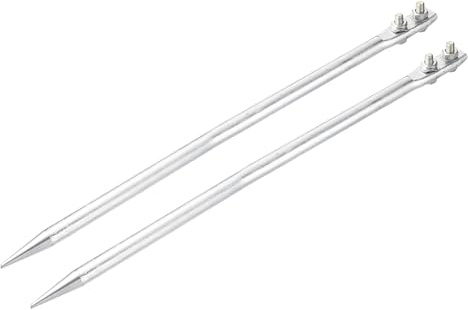 MECCANIXITY 2 Pcs Ground Rod Cold Galvanized Grounding Pin 3.3ft Straight Double Hole Grounding Stake for Antenna Satellite Dish Electric Fence