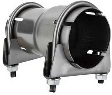 Rohr Reduzierstück Auspuff Schelle Rohrverbinder 55mm bis 65mm inkl. 2 Befestigung Schellen Edelstahl Auspuffrohrschelle Auspuffrohr Reduzierstück Lang 120mm