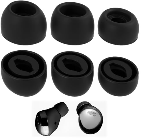 3 Paar Silikon-Ohrstöpsel für Samsung Galaxy Buds Pro, Verbesserte Anti-Rutsch-Ersatzohrstöpsel 3 Größen, Passend für Ladekoffer, SM-R190, Galaxy Buds Sport-ohrstöpsel Schwarz