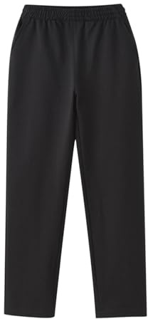 Boys Joggers Pants Cotton School Trousers Kids Sweatpants with Elastic Waist Loose Fit Sports Jogging Trousers Solid Baggy Comfortable Tracksuit Bottoms with Pockets Black