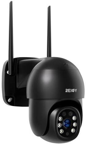 REIGY 8 MP WIFI säkerhetskamera utomhus 360°, 2160P PT CCTV kamera inomhus, hemövervakning IP-kamera automatisk spårning, rörelsedetektion 2-vägs ljud fjärrkontroll vattentät färgglad mörkerseende