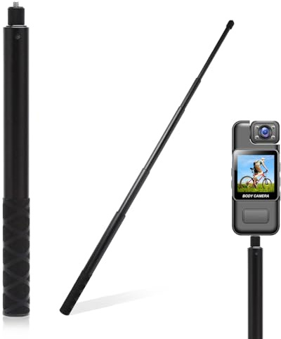 VOSSOT Palo selfie de 120 cm, aleación de aluminio, invisible, extensible, estable, palo selfie invisible para Insta X3 X4 X2 Hero Action Cam Microfoni
