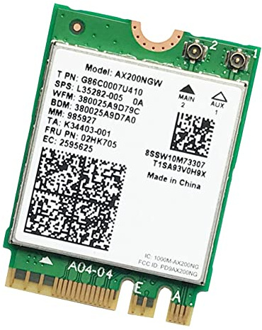 Paaruter AX200 AX200NGW Tarjeta de Red M.2 NGFF Tarjeta WiFi Bluetooth 5.0 WiFi 6 2.4G/5G 802.11Ac/AX WiFi Tarjeta Adaptadora InaláMbrica