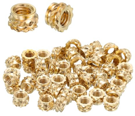 QUARKZMAN 88 Pcs Insertos Roscados, M3 x 3mm L x 5mm OD Puro Latón Métrico Tuercas Moleteadas Insertos Roscados Termofijables Para Componentes De Impresión 3D Y Materiales Plásticos