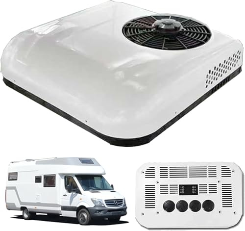 ANAAMAYL Klimaanlage fu00FCr Wohnmobil,Rv Rooftop Elektrisches Parken Klimaanlage,Schnelle Kühlung Passend Für Parkklimaanlage,Bus,Van,LKW,Wohnmobile,Anhänger,Traktoren (White, 12V)