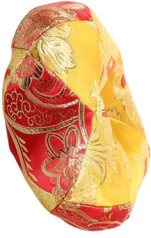 JOINPAYA Dekorative Stoff Schüsselmatte in Gold für Klangschalen zum Schutz vor Stößen mit Komfortabler Glatter Oberfläche und Kreativem Künstlerischem Design für Meditation und Gebet
