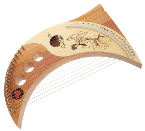 NOLITOY Arpa Instrumento Musical Delicado y Portátil de Madera de Cedro de 19 Cuerdas Llave de Afinación, Sonido Brillante y Melodioso Color Aleatorio para Principiantes y Niños