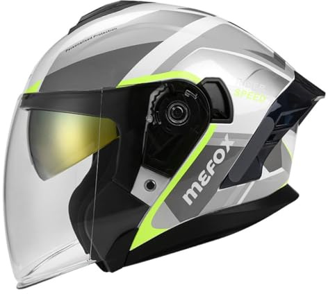 Mezzo Casco Motociclista Caschi Cromwell Uomo Donna Omologato ECEDOT Caschi Jet E Demi-Jet Moto Con Visiera Parasole Casco Moto Scodella Per Cruiser Scooter Street 1,M:57-58CM