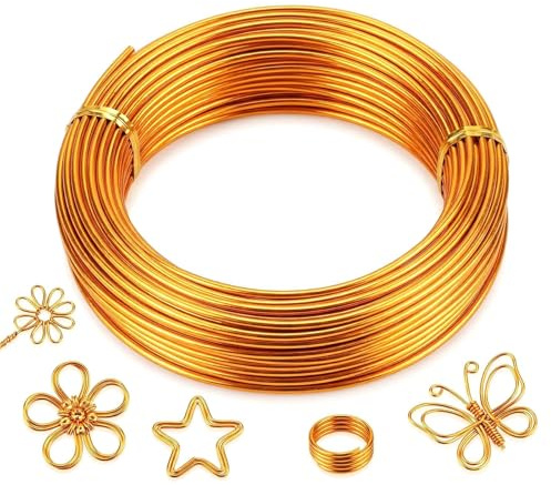 Alambre manualidades 60m Alambre de Aluminio 1mm Alambre Para Joyeria Para Oro rosa