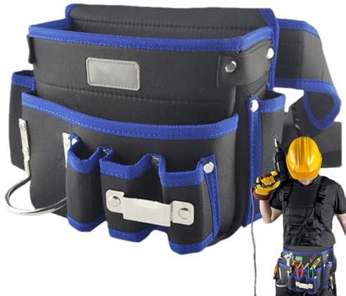Tool Pouch with Belt,Adjustable Oxford Holder Pack,Hip Tool Pouch - for Carpentry, Construction Site, Electrical Maintenance, Repair, Professional