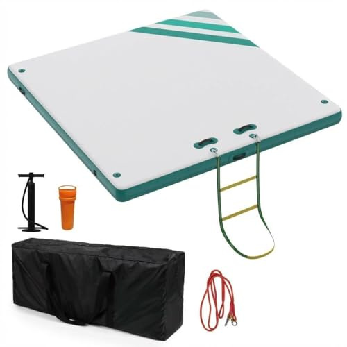 Plataforma de natación Inflable para Piscina, Isla Flotante para Adultos, Plataforma de baño Inflable Antideslizante, Muelle de Aire con Bolsa de Transporte, Plataforma de Agua para Playa, mar, Barco