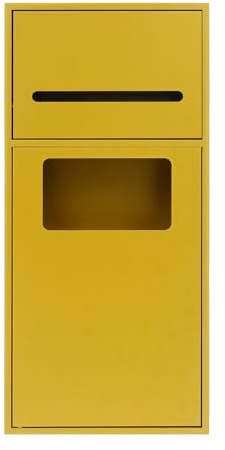 Poubelle de salle de bain, en acier inoxydable, encastrable, 2 en 1, avec porte-papier toilette, 60 × 13,5 × 28 cm, encastrable, montage mural, avec seau intérieur, doré