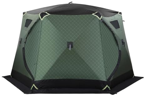 Fisketält 3,5 m tjockt isolerat tält, hexagonal camping, isfiske, med öppen spis, träspis port, vinter (färg 2)