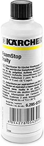 Kärcher FoamStop Fruity, mit dem flüssigen Entschäumungsmittel wird störender Schaum aufgelöst, allergenfreier und fruchtiger Dufrt, 125 ml Konzentrat ergeben verdünnt 125 l Flüssigkeit