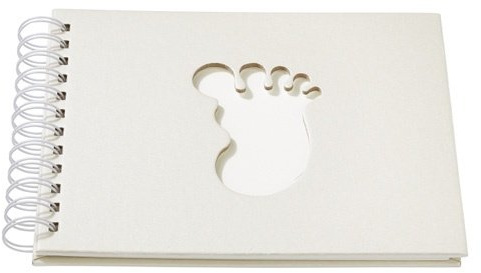 Gästebuch, Fotoalbum Taufe Baby Füßchen in Perlmutt