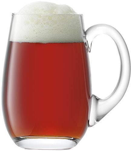 LSA International Bar Beer Tankard Curved 750ml Clear | 1 Unit | Mouthblown & Handmade Glass | BR39