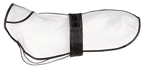 TRIXIE Regenmantel Tarbes, M: 50 cm, transparent/Schwarze Paspeln
