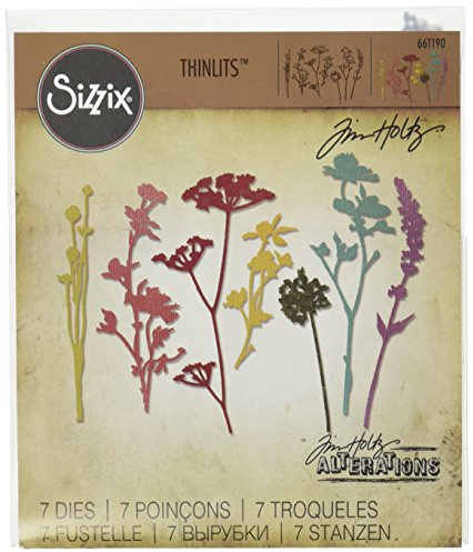 Sizzix Wildblumen von Tim Holtz Thinlits Stanzen Set, 12 in Packung, Stahl, Funky Floral #2, 19.1 x 14.3 x 0.3 cm
