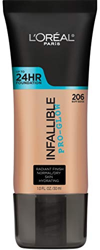 L'Oréal Paris Infallible Pro Glow Longwear Foundation, 206 Buff Beige, 30 ml (Amazon Exclusive)