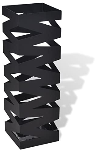 vidaXL Schirmständer Schirmhalter Gehstock Stahl schwarz quadratisch 48,