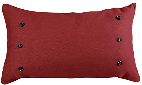 HiEnd Accents Prescott Red Large Oblong Lumbar Pillow, 34 x 21 inch