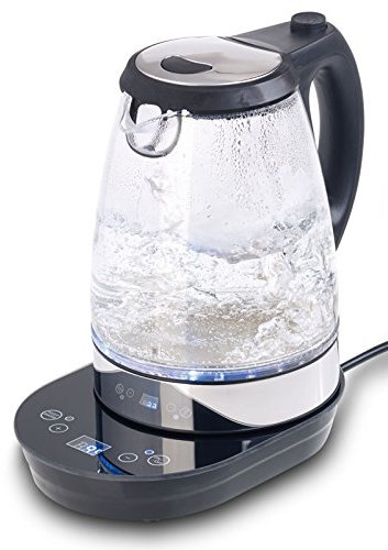 Bouilloire digitale en verre 2200 W / 1,7 L à éclairage LED - Avec thermostat [Rosenstein & Söhne]