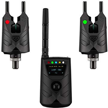 New Direction Tackle Bissanzeiger S9pro 2+1 Set | Funk | Smart Link | App Steuerung | Receiver mit Display | Aufladbar über USB | Nachtlicht