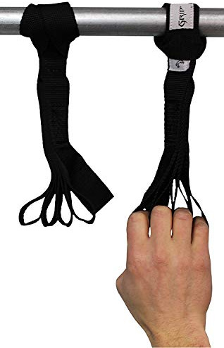 Core Prodigy Talon Pull Up Grip Strength Straps – nylonfinger- och tumöglor för greppträning, bergsklättring, hand- och armförstärkare (svart)