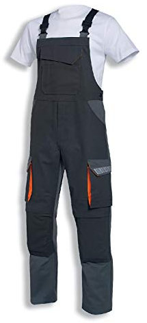 Uvex Metal Pro 8972 Herren-Arbeitshose - Grau-Orange Männer-Latzhose 60/62