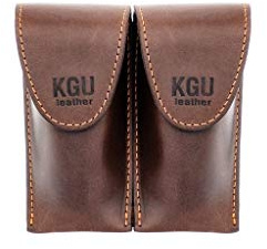 KGUmusic Trompeten-Mundstück-Tasche aus Leder, doppelt | Doppel-Mundstückhalter aus echtem Leder. 2 Mundstück-Schutzhülle