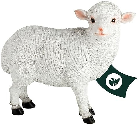 VERDOBA - Figura para jardín Exterior tamaño Real (Oveja de Resina) - Decoración para jardín - Escultura con Forma de Animal - Figurín Realista de Piedra