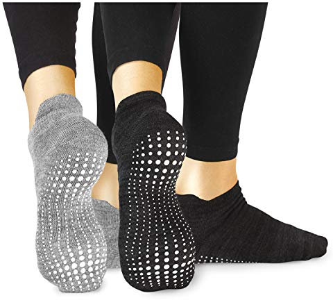 LA ACTIVE Non Slip Yoga Grip Socks - Barre Ballet Pilates Athletic Socks for Men and Women