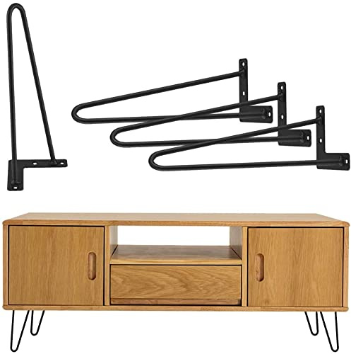 Möbelbeine Haarnadel Tischbein Metallfüße Schwarz Tischbeine Metall 30cm Beine für Möbel Hairpin Legs Metall Beine Couchtisch Kommodenfüße Möbelfüße für Esstisch Couchtisch Schreibtisch Arbeitstisch