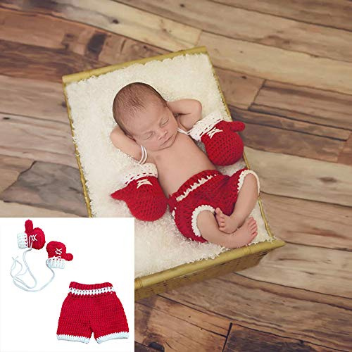 Amorar Kinder Stricken häkeln Kleidung Kostüm Foto Fotografie Requisiten Outfit Baby Mädchen Jungs Overall Romper Neugeborene Fotografie Prop Kleidung Kostüm(Boxchampion)