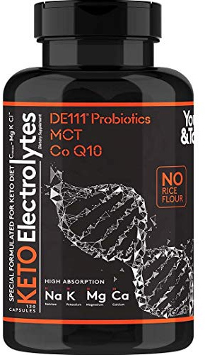 Keto Electrolyte Capsules with MCT, Magnesium, Potassium & Zinc – Probiotics, CoQ10 & Vitamin D3 for Hydration, Energy, Fasting Support, Low Carb & Carnivore Diets – 120 Unflavored Pills