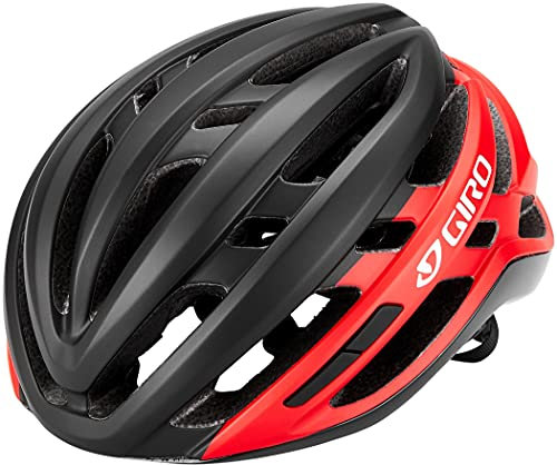 Giro Agilis Rennradhelm – MIPS – In-Mold – EPS-Schale – verstellbare Passform – gute Belüftung – für alle Straßen – Matte Black/Red, Größe: L