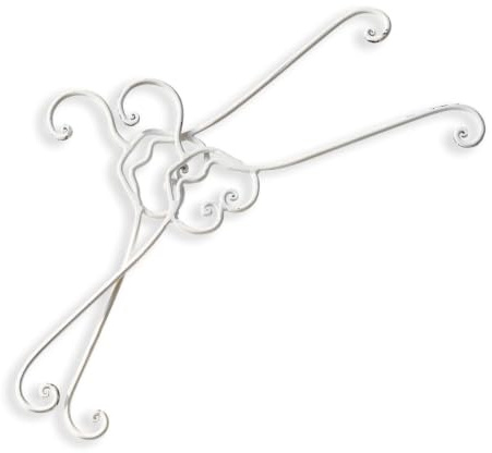 Loberon Kleiderbügel 2er Set Guin, antikweiß | kunstvoll geformt, romantischer Shabby-Look, filigranes Design, Antik-Finish, Garderobe, Aufbewahrung, Eisen
