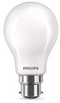 Philips LED Classic B22 Lampe, 60 W, Tropfenform, A60, matt, warmweiß, Weiß