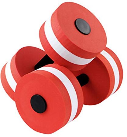 High-Density EVA-Foam Dumbbell Set, Water Weight, Soft Padded, Water Aerobics, Aqua-Therapy, Pool Fitness, Water Exercise, Aqua-Fitness Barbells for Men Women Kids Weight Loss Water Sports Red