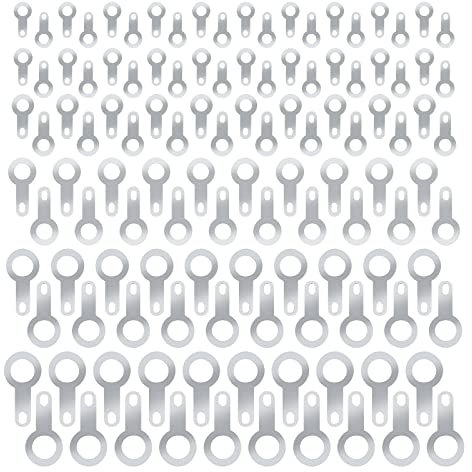 EMSea 120 Pz 6 In 1 Capicorda Per Saldatura Crimpare Anello Di Saldatura Capocorda Ottone Placcato Argento Terminali Ad Anello Connettori Kit Assortimento 2.2mm 2.7mm 3.2mm 4.2mm 5.2mm 6.2mm