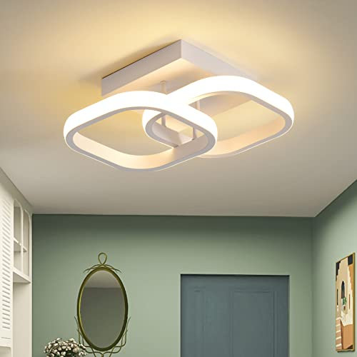 Plafonnier LED,Moderne Lampe de plafond 24W 2520lm,Acrylique Luminaire Plafonnier,Lampe de Lustre pour Couloir Coucher Salle de Bains Cuisine Salon maison porche extérieur,Blanc chaud 3000K,L24*W24cm