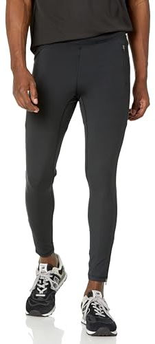 Amazon Essentials Leggings Sportivi Modellanti per Corsa, Palestra e Allenamento, Strato Base Sportivo Uomo, Nero, S