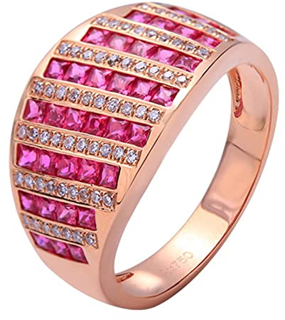 ANAZOZ Rubinring Damen 0,97 karat, Ring Echt Gold Damen 18 Karat größe 61 (19.4) Diamant Ringe Hochzeit mit Geburtsstein