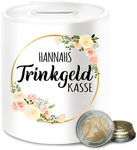 Spardose - Trinkgeldkasse Kaffeekasse Tip Trinkgeld - Unisize - Weiß - personalisierte Kasse trinkgeldkaasse schwarzgeld Friseur spardosen Geschenke für friseure kaffekasse Name Friseurin Keramik