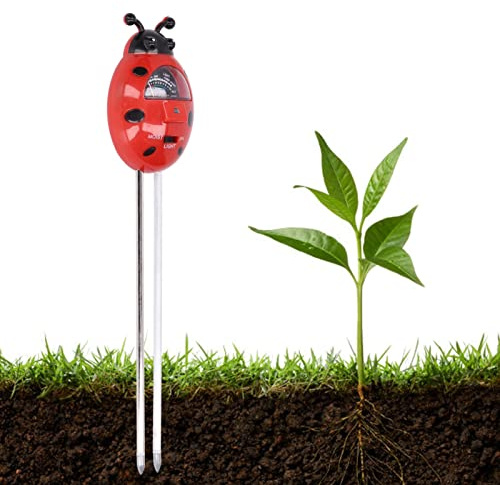 Moisture Meter 3 Calibration Ladybug Soil Moisture Meter, PH Tester Ladybug Themed Hygrometer Moisture Sensor for Indoor & Outdoor, Garden, Farm, Lawn Plant Care