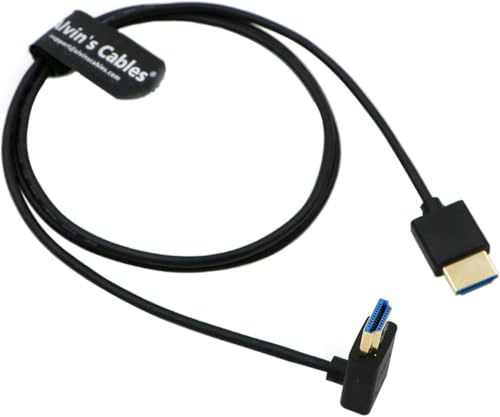 Alvin HDMI-Kabel, 8 K 2.1, hohe Geschwindigkeit, dünn, hoher Winkel, für Atomos Ninja V, Z CAM E2, Sony FS5/FS7/A7S3, 39,4 Zoll, 1 m