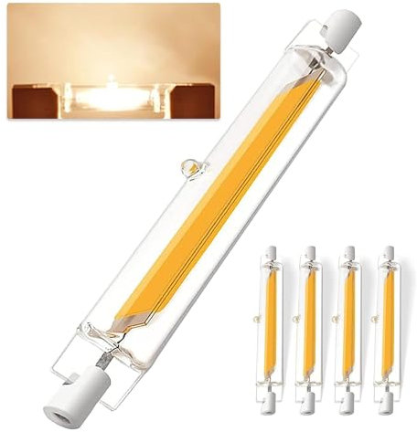 R7S LED 118mm 20W Dimmbar Lampen, R7S LED Glühbirne Warmweiß 3000k, 20W R7S LED Lampe Ersatz für 200W Halogen Leuchtmittel, 2000lm Kein Flackern, 360 Grad Licht, R7S für Deckenfluter, Leselampen, 4pcs