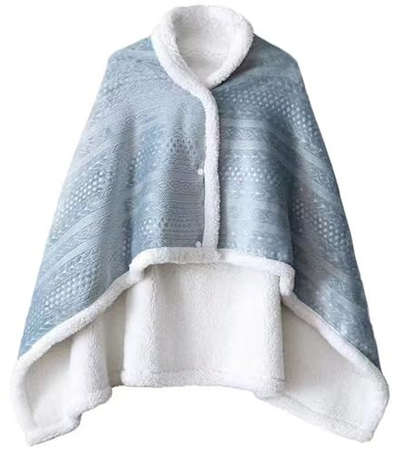 Couverture pour les Personnes Âgées, Couverture pour Genoux, Poncho Portable 84x119 cm Épais Petites Écharpes et Couvertures en Polaire pour l'Hiver, Bureau, Pause Déjeuner